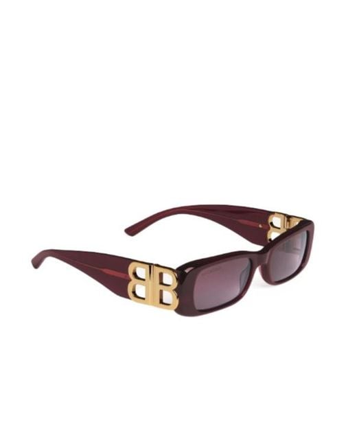 Balenciaga Purple Dynasty Rectangle Sunglasses for men
