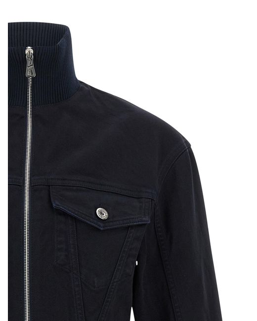 Jean Paul Gaultier Blue High Collar Casual Jacket