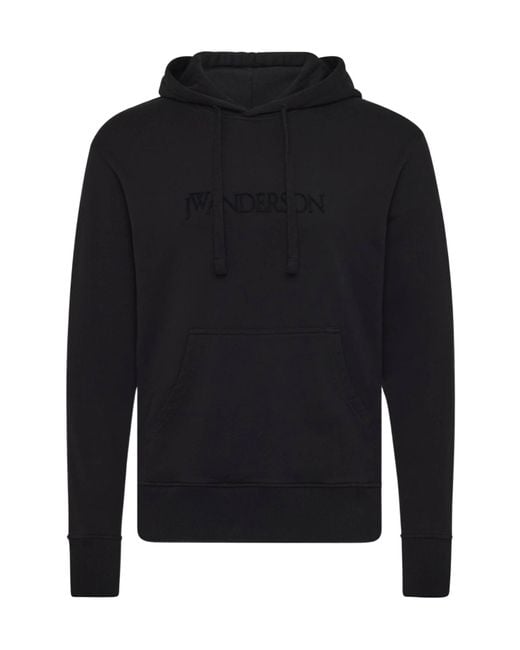 J.W. Anderson Black Jw Anderson Logo Embroidery Hoodie for men