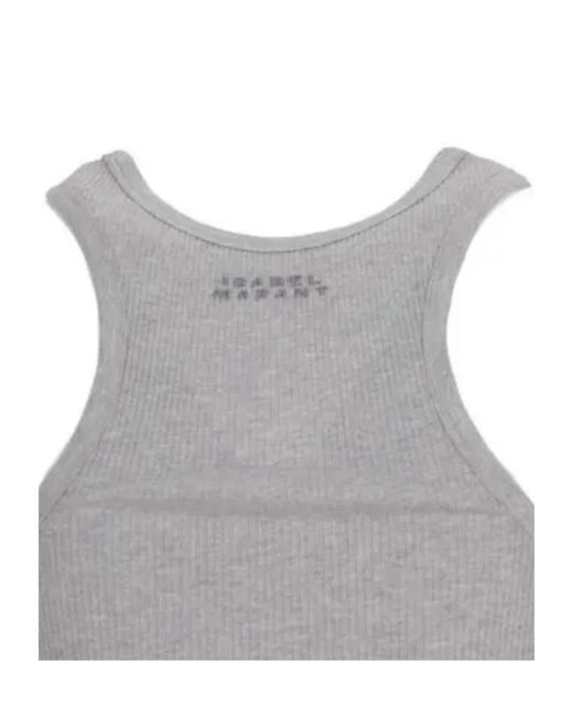 Isabel Marant Gray Thea Ribbed Tank Top