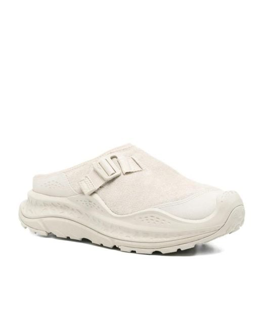 Hoka One One White Buckled Mule Sandals for men