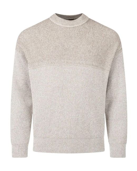 Boss Gray Panelled Crew-Neck Sweater for men