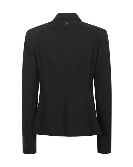 Dondup Black Slim-Fit Double-Breasted Blazer