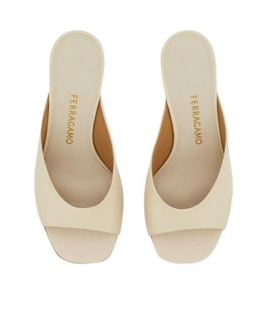 Ferragamo Natural S-Shaped Heel Slide