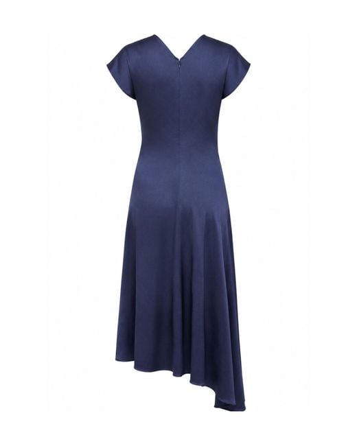 Victoria Beckham Blue Short Sleeve Dress