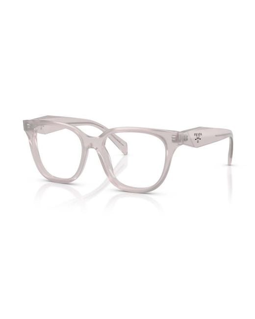 Prada White Eyewear Square Frame Glasses