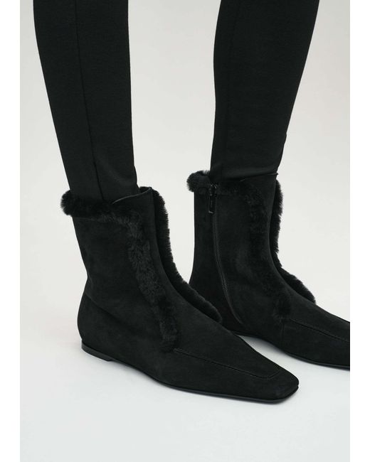 Totême  Black Square Toe Ankle Boots