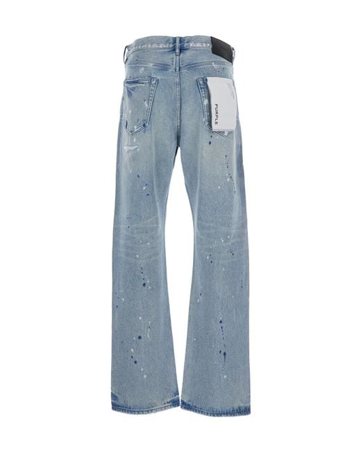 Purple Brand Blue Full Body Ripped Details Jeans for men