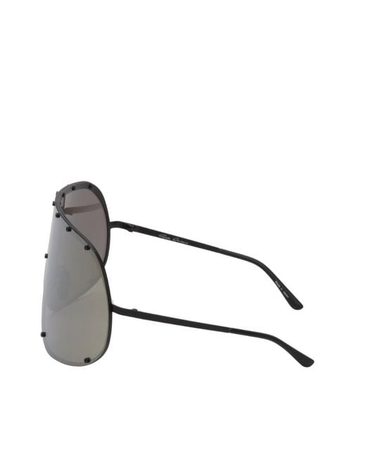 Rick Owens Gray Shield Frame Sunglasses for men