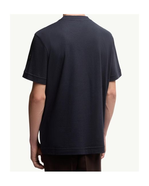Moncler Blue Logo Detailed Crewneck T-Shirt for men