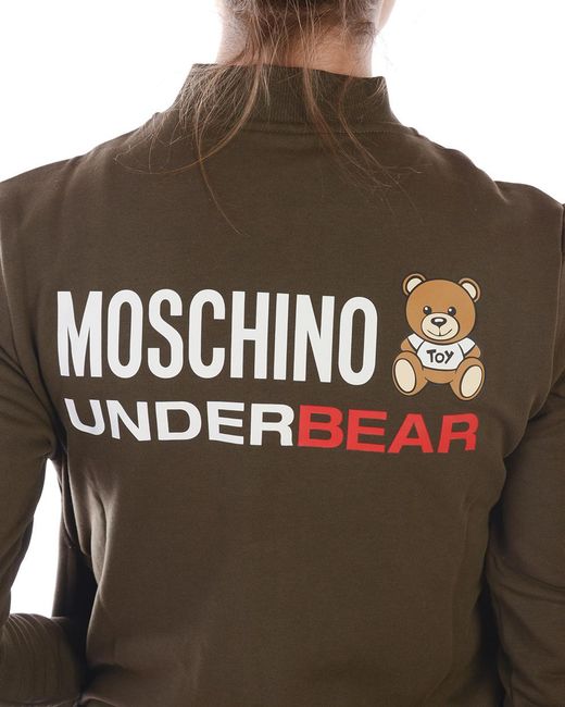 Moschino Brown Logo Zipper Casual Jacket