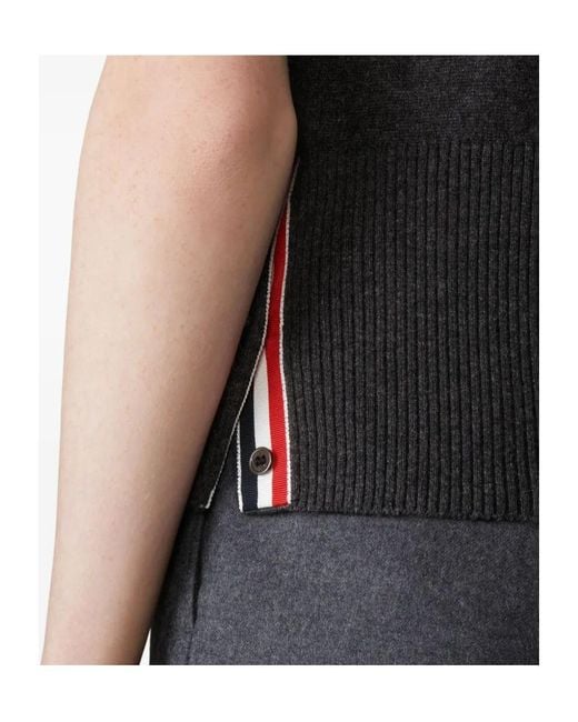 Thom Browne Black Intarsia-Number Polo Shirt