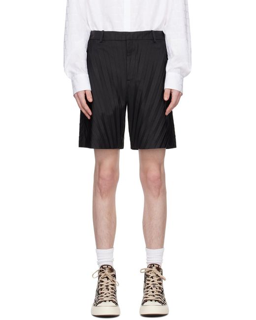Valentino Black Pleated Above-Knee Length Shorts for men