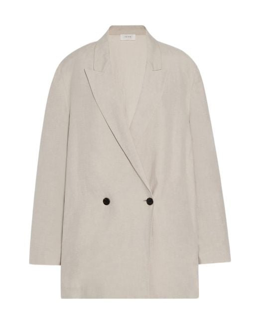 The Row White Nat Double-Breasted Jacket