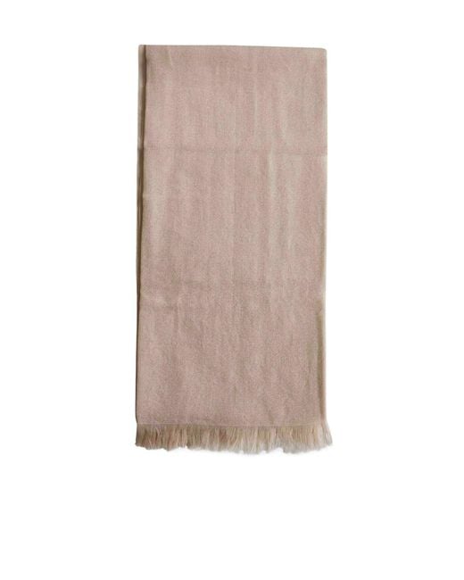 Brunello Cucinelli Brown Frayed Edge Scarf