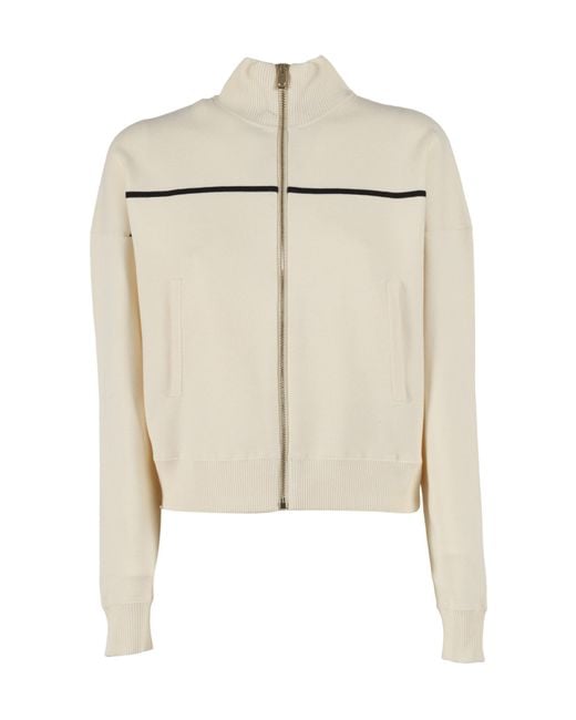 Max Mara Natural Vampata Stripe Zip Cardigan