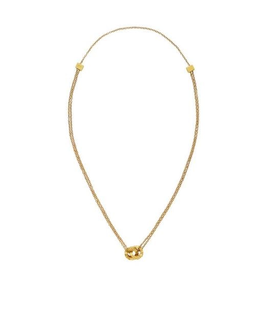 Versace Metallic Greca Double-Chain Necklace