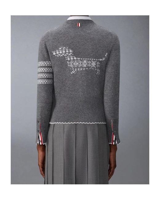Thom Browne Gray Holiday Hector Sweater