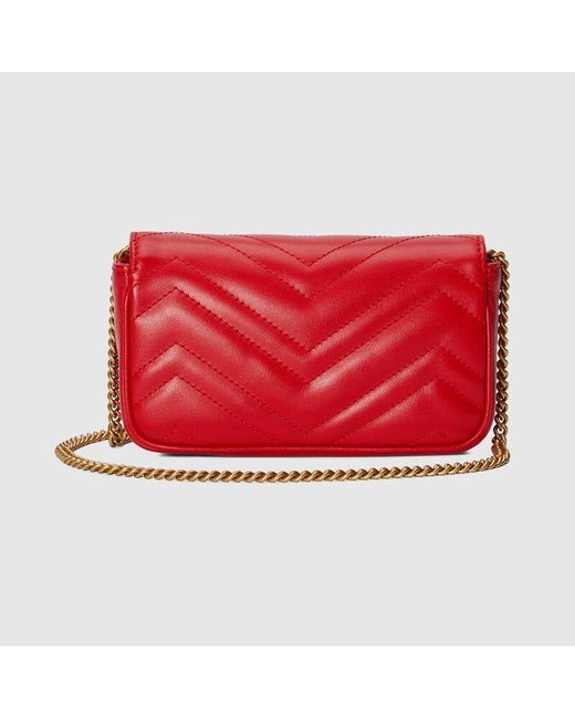Gucci Red Interlocking G Marmont Shoulder Bag