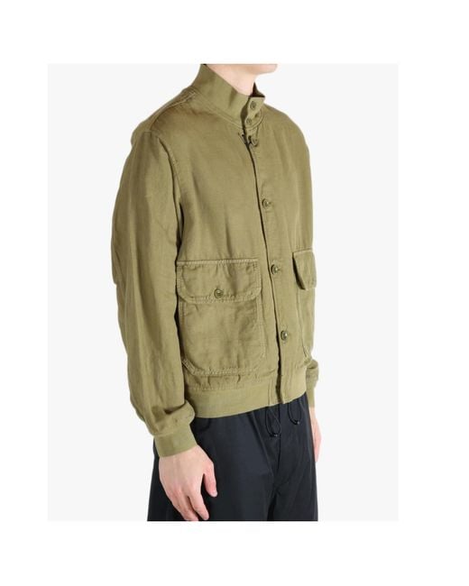 C P Company Green Lino Utility Jacket for men