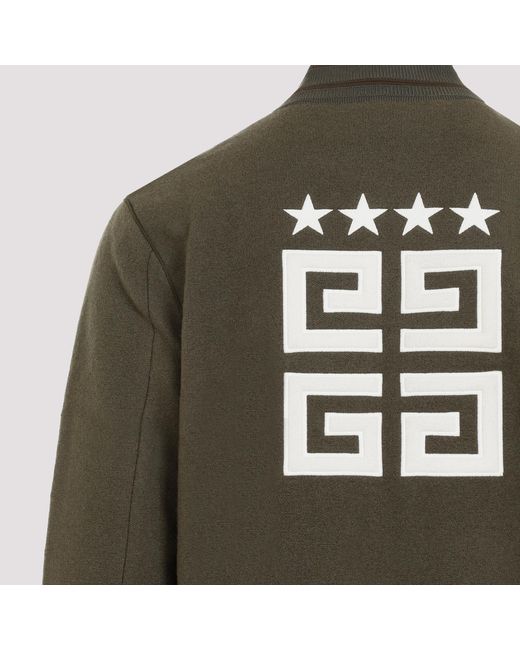 Givenchy Green 4G Motif Zip-Up Jacket for men