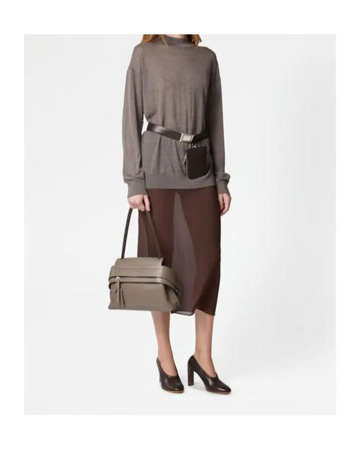 Tod's Gray Wool Long-Sleeved Pullover