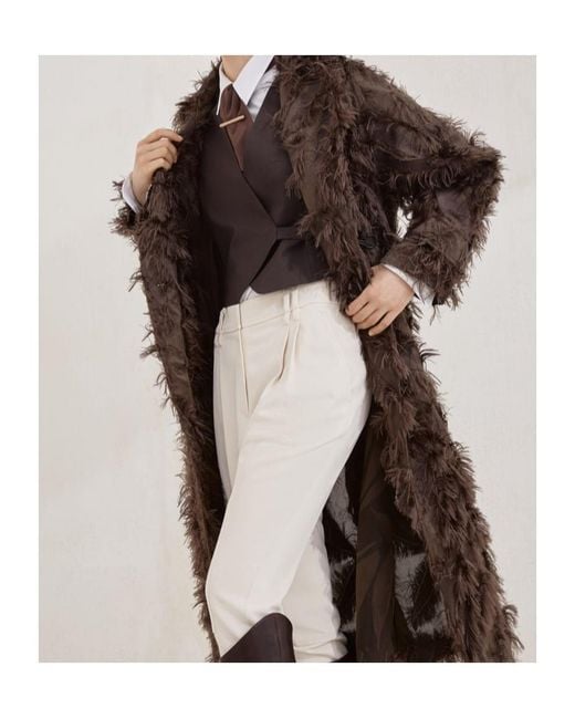Brunello Cucinelli Brown Single-Breasted Coat