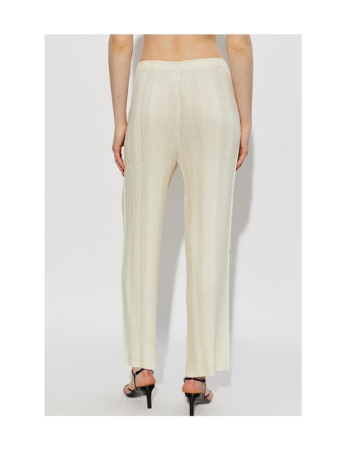 Issey Miyake Natural Plissé-Effect Trousers