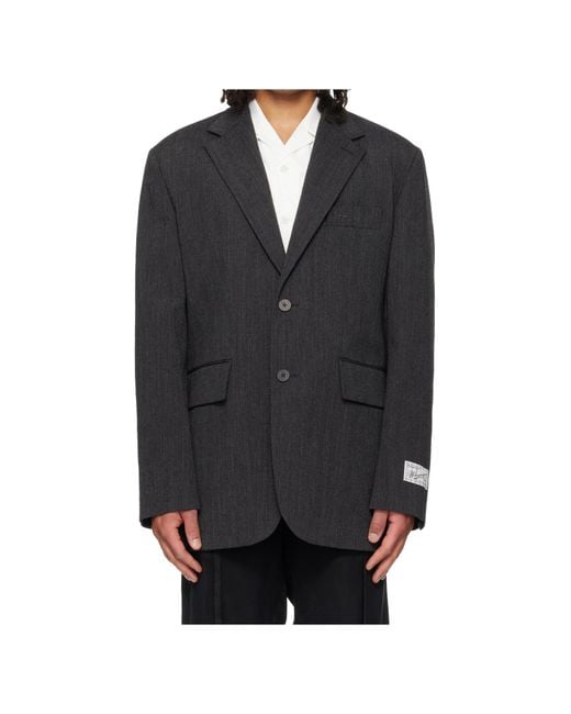 Wooyoungmi Blue Single-Breasted Long-Sleeved Suit Jacket for men