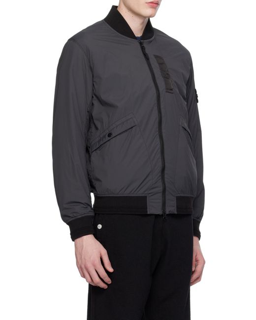 Stone Island Gray Compass-Badge Bomber Jacket for men