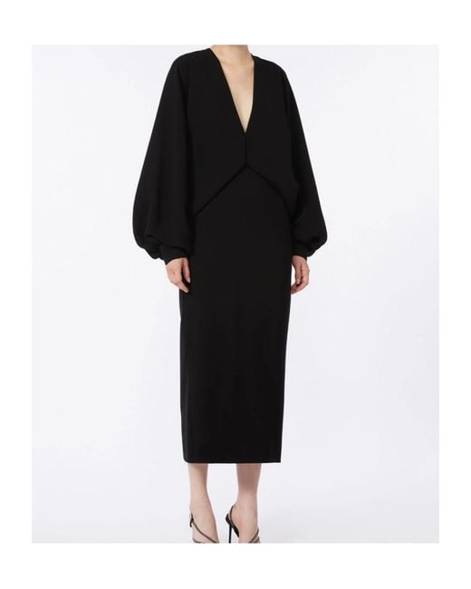 Max Mara Black Lightweight Cady Dress