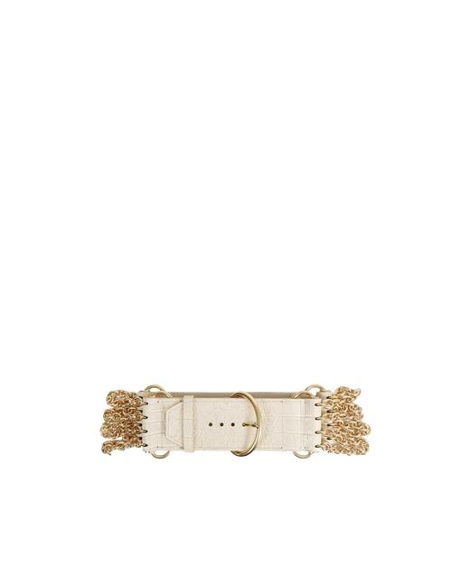 Chloé Metallic Camera Croc-Effect Chain Belt