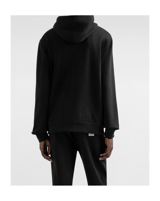 Dolce & Gabbana Black Logo-Plaque Hoodie