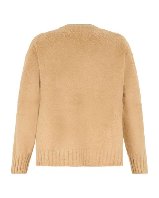 Roberto Collina Natural Textured Crew Neck Knitted Sweater for men