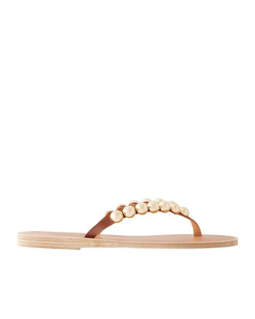 Ancient Greek Sandals Natural Endoxi Studded Leather Sandals