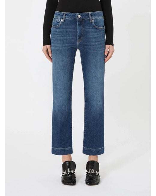 Sportmax Blue Whiskering-Effect Jeans