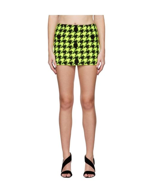 Balmain Green Logo Slim Skirt