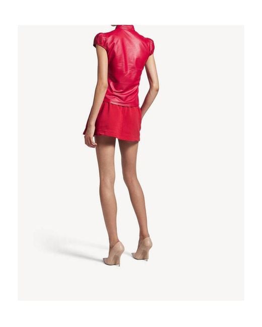 Balenciaga Red Football Shorts Drawstring Mini Skirt