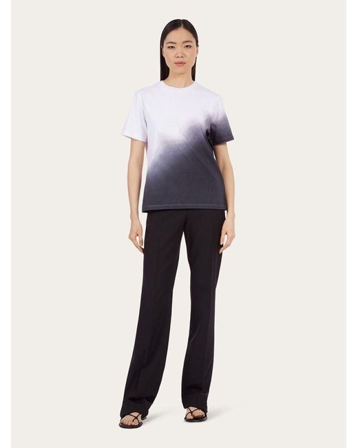 Ferragamo Blue T-Shirt With Round Neck And Short Sleeves