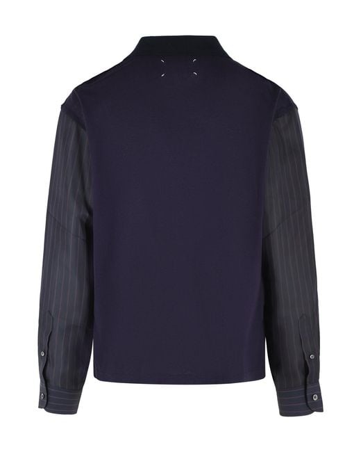 Maison Margiela Blue Long-Sleeved Buttoned Shirt for men