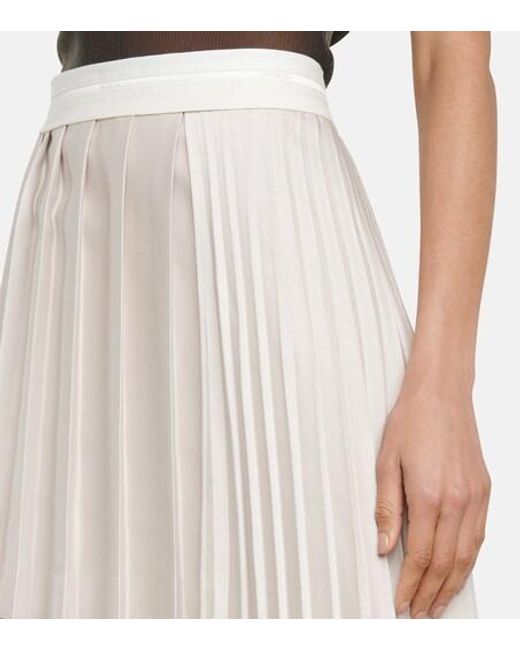 Peter Do White Pleated Asymmetric Midi Skirt