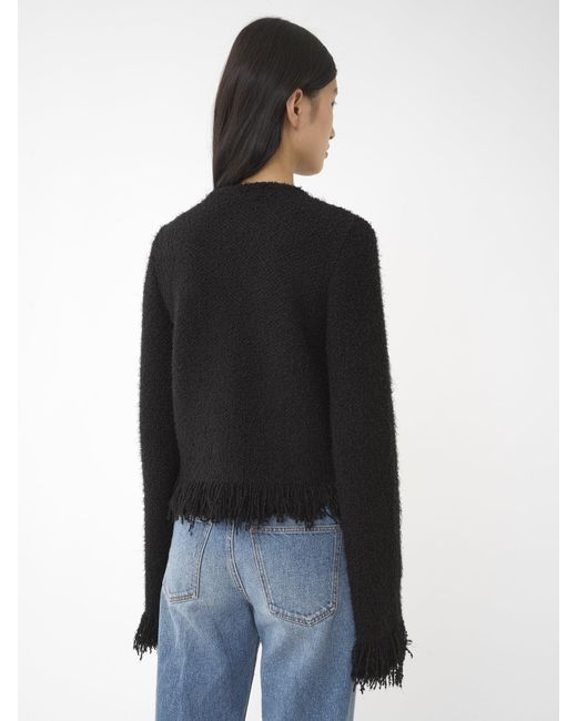Chloé Black Chloé Tweed Frayed Edge Jacket