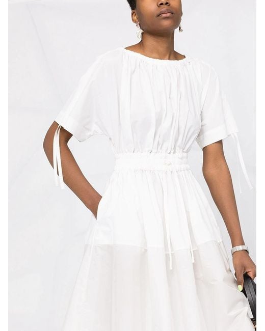 Moncler Gray Drawstring Flared Dress