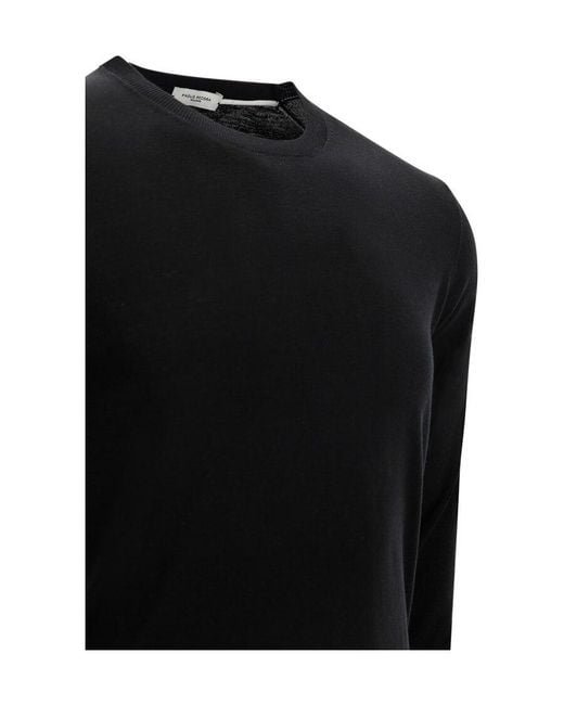 Paolo Pecora Black Long-Sleeve Sweater for men