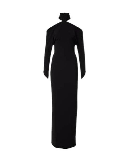 Courreges Black Circle Open-Back Gown