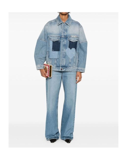 Moschino Blue Patchwork Denim Jacket