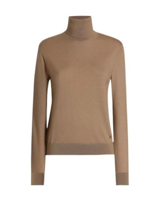 Dolce & Gabbana Brown Turtleneck Knitted Jumper