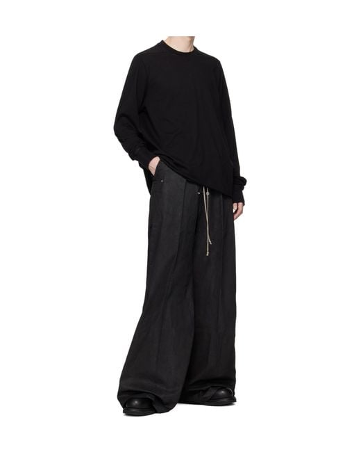 Rick Owens Black Temple Crew Neck Sweatshirt for men