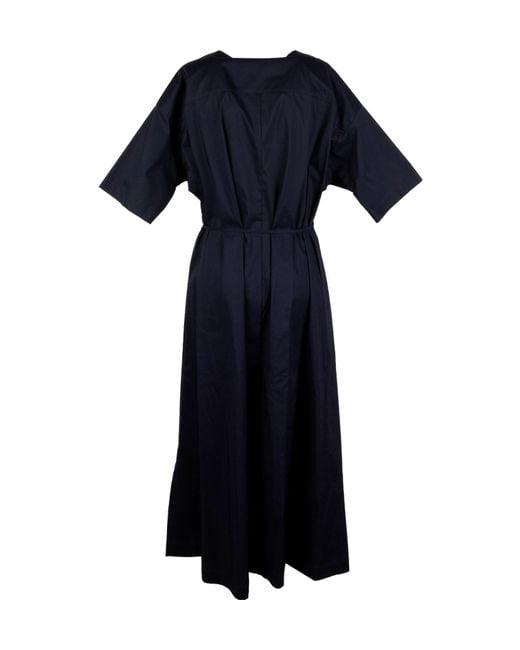 Aspesi Blue Belted Button-Front Dress