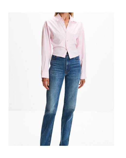 R13 Pink Split-Hem Buttoned Shirt